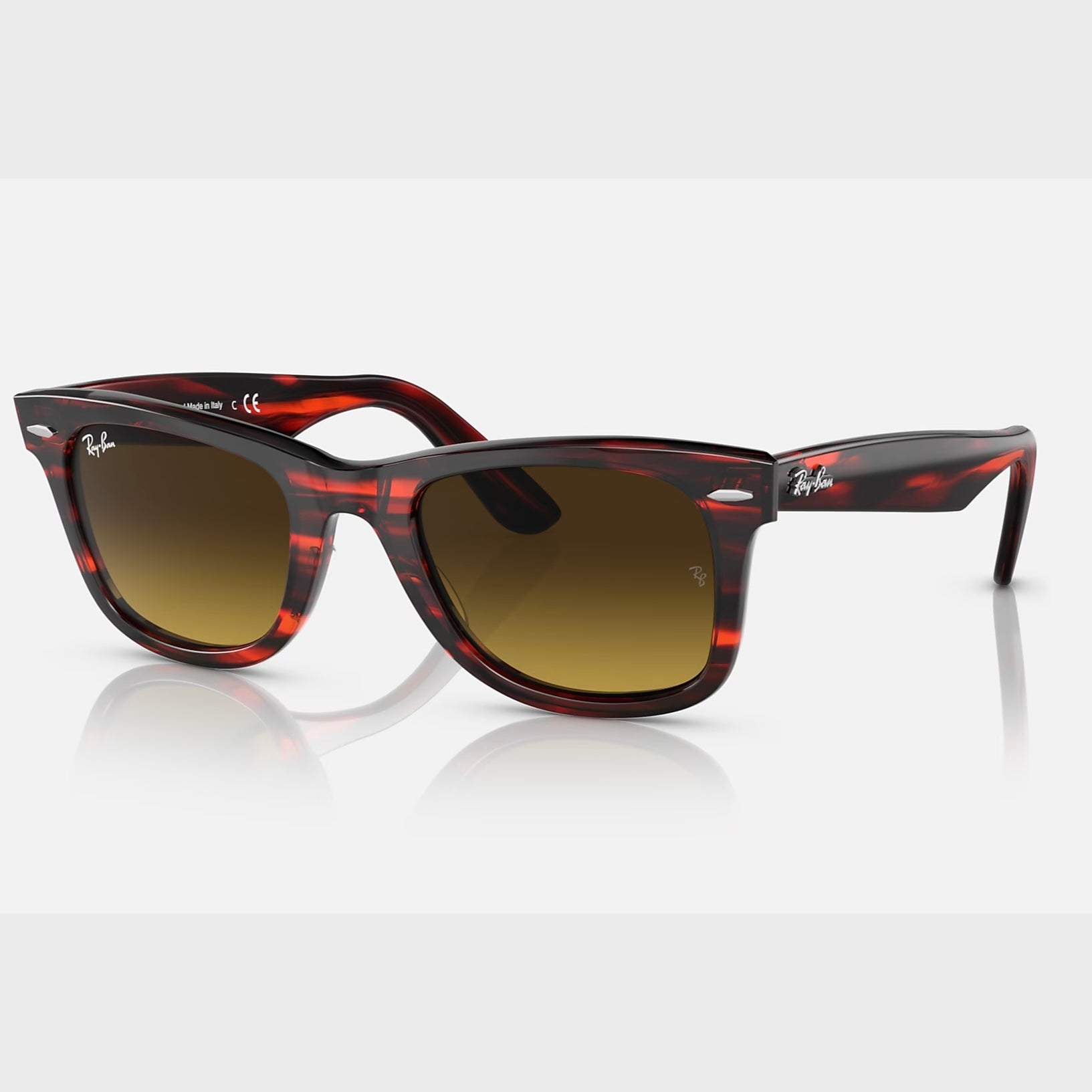 Ray-Ban Original Bio-Acetate Wayfarer in Polished Striped Red