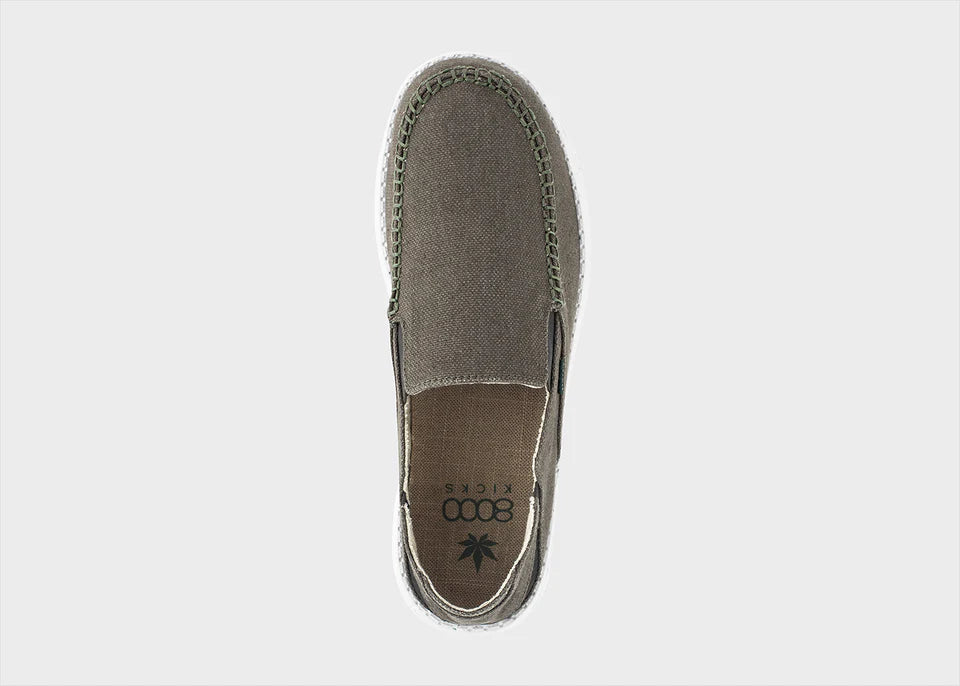 8000 Kicks SunSlide Hemp Slip-on for women in Dark Green