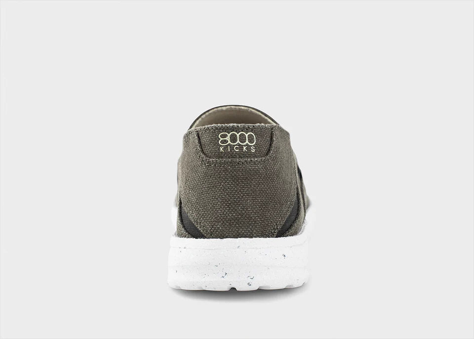 8000 Kicks SunSlide Hemp Slip-on for women in Dark Green