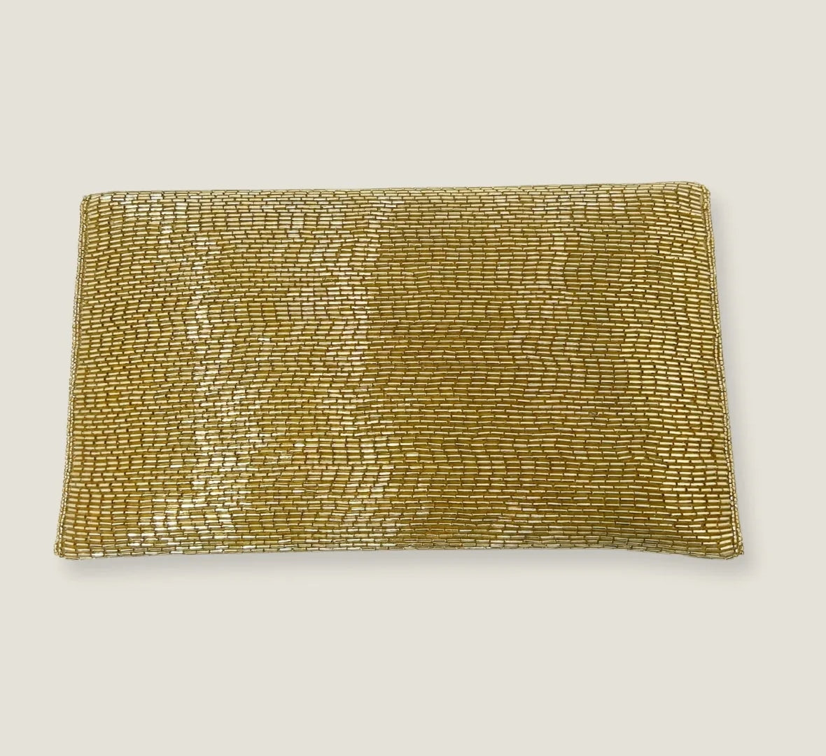 ASPIGA Ladies Ethical Beaded Clutch Bag Light Gold