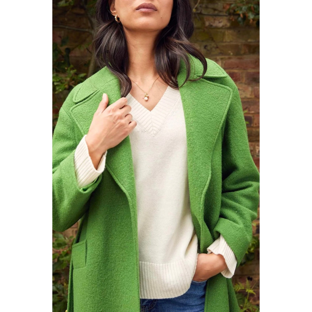 ASPIGA Ladies Wool Coat in Green