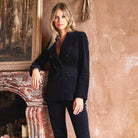 ASPIGA Theresa Stretch Corduroy Blazer in Navy /Black