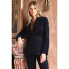 ASPIGA Theresa Stretch Corduroy Blazer in Navy /Black