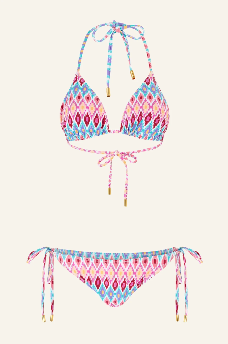 ASPIGA Triangle Recycled String Top and String Bikini Tie Side Bottoms