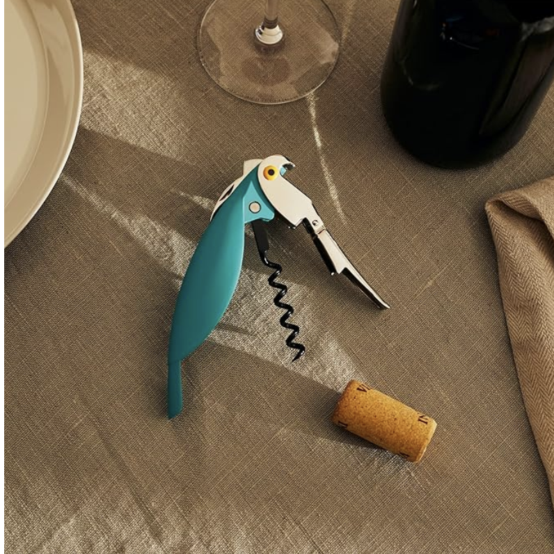 Alessi Parrot Corkscrew in Light Blue