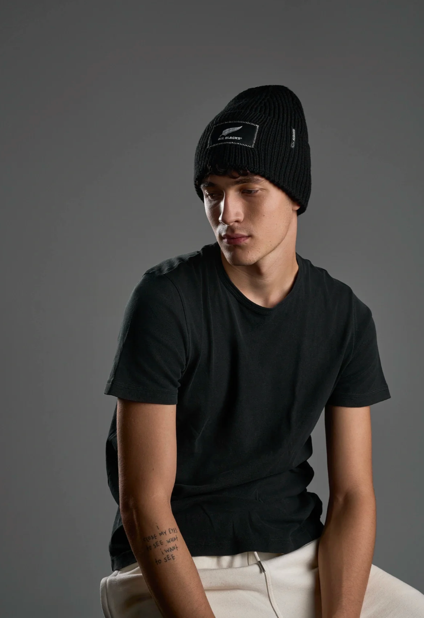 All Blacks® Oak Wide-Rib Black Beanie