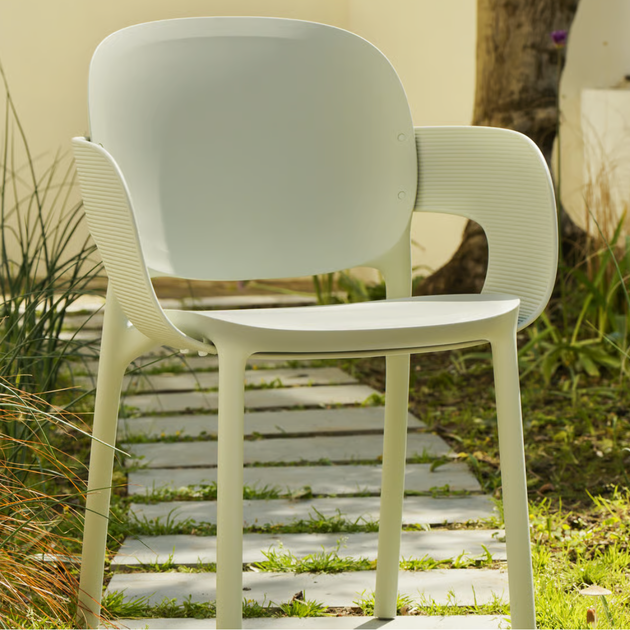 Andrew Martin Lewis Set of 2 Outdoor Dining Chairs with Arms in Sage