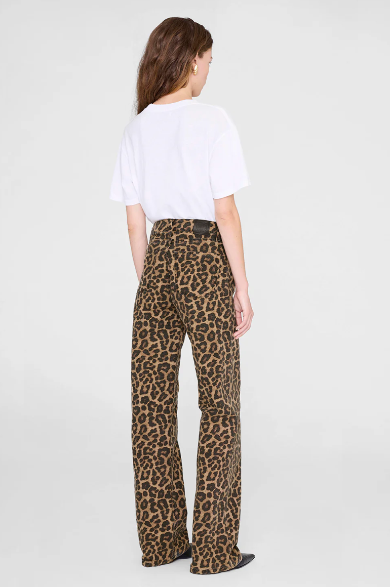 Anine Bing Hugh Jean Black and Brown Leopard