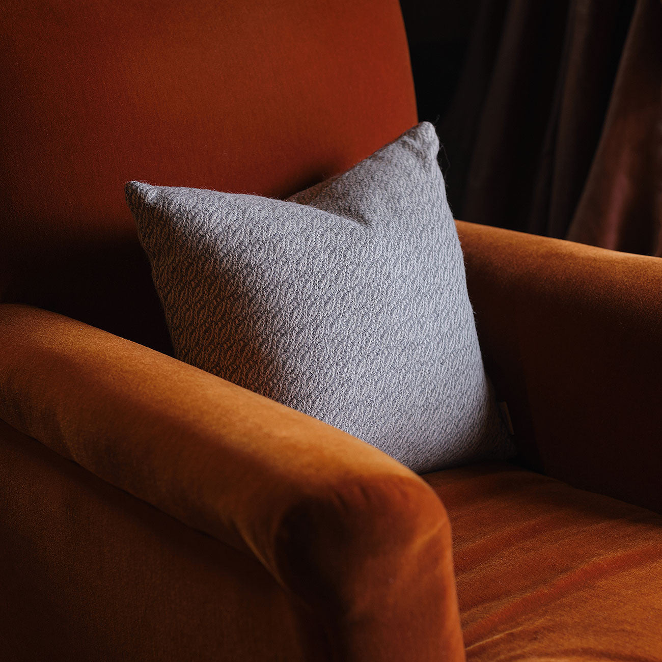 Araminta Campbell Grey Alpaca Square Cushion
