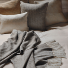 Araminta Campbell White Alpaca Oblong Cushion