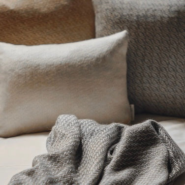 Araminta Campbell White Alpaca Oblong Cushion