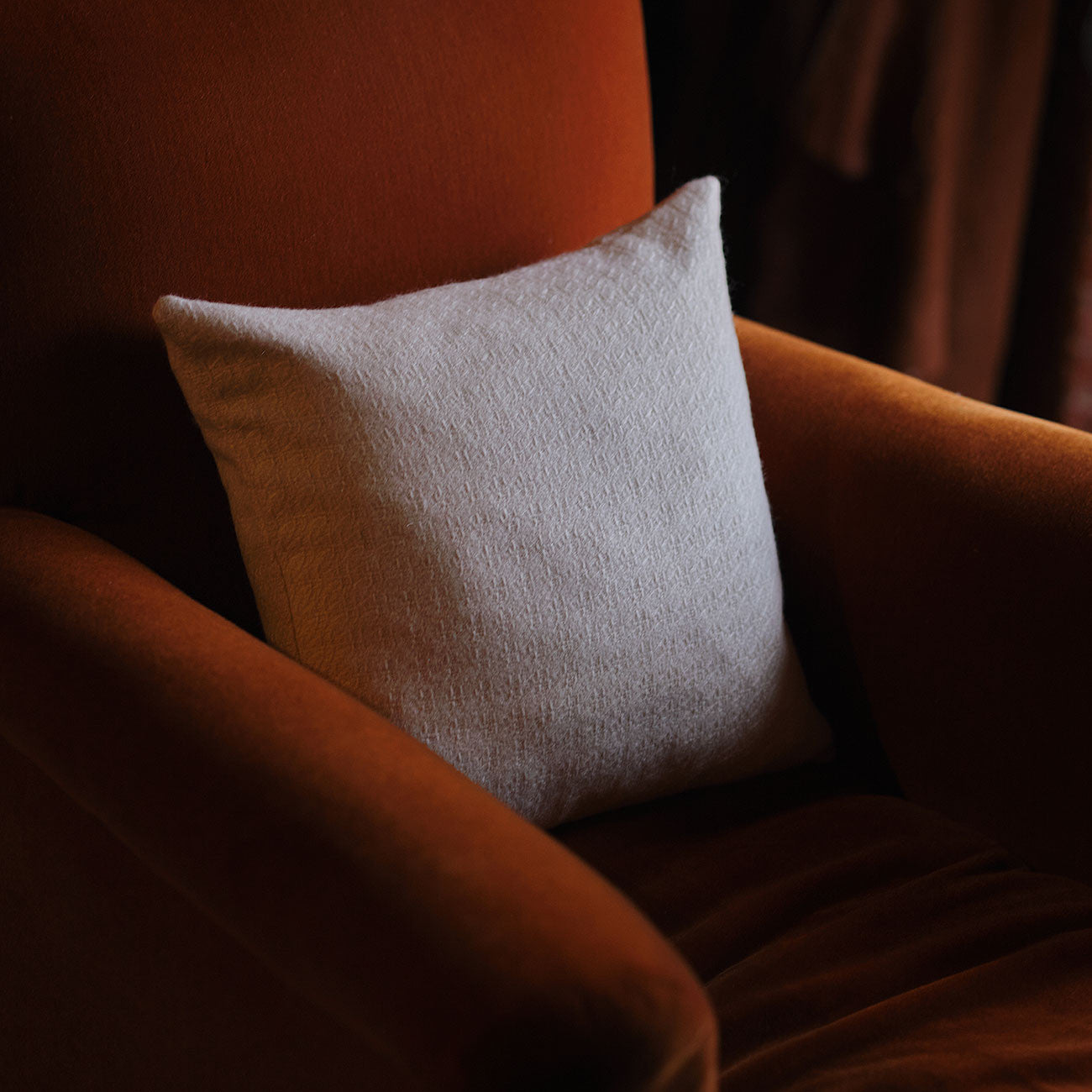 Araminta Campbell White Alpaca Square Cushion