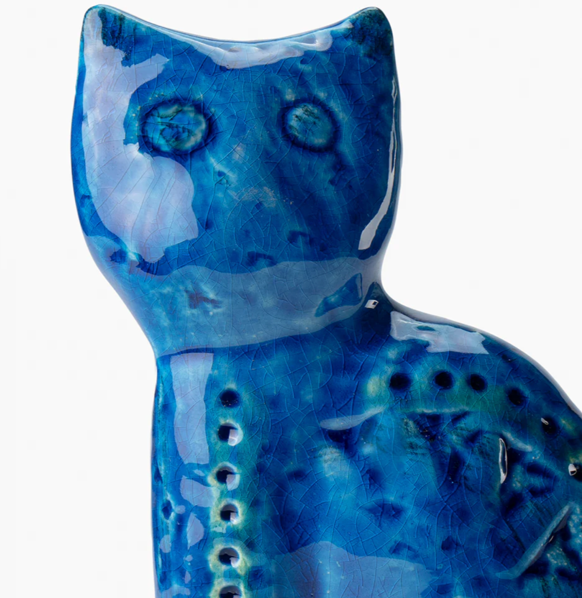 Bitossi Rimini Blu Ceramic Sitting Cat Figure