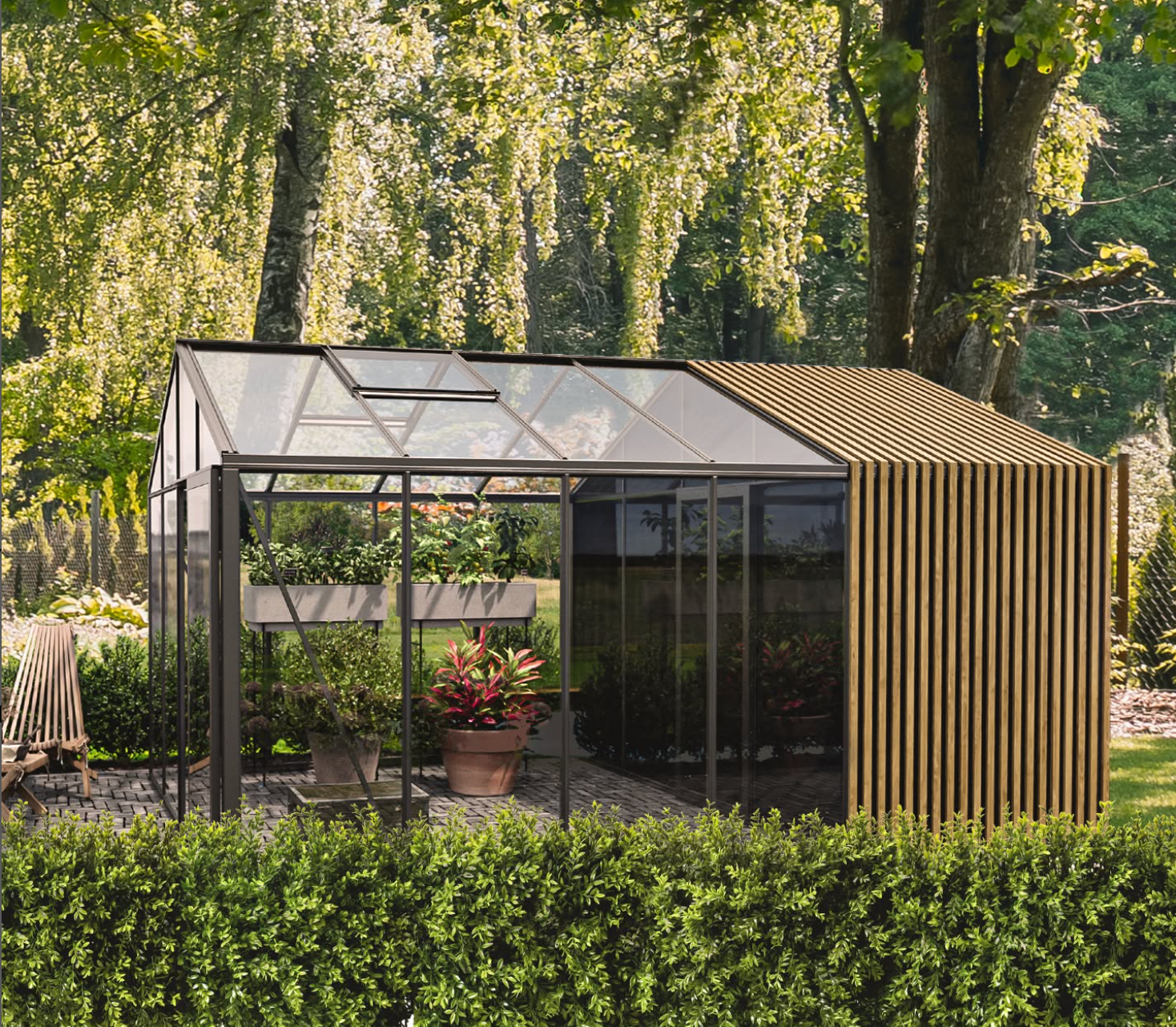 Bloom Cabin Limited Edition Aluminium Greenhouse with Accoya Elements