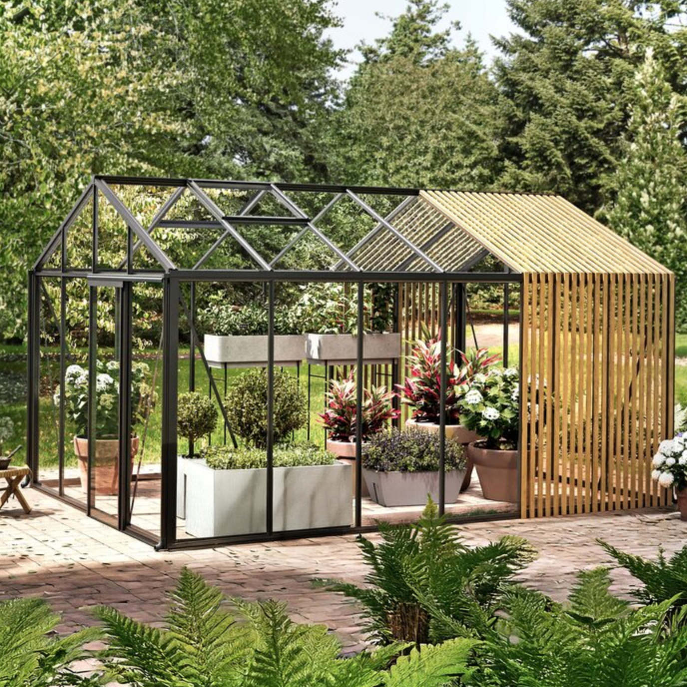 Bloom Cabin Limited Edition Aluminium Greenhouse with Accoya Elements