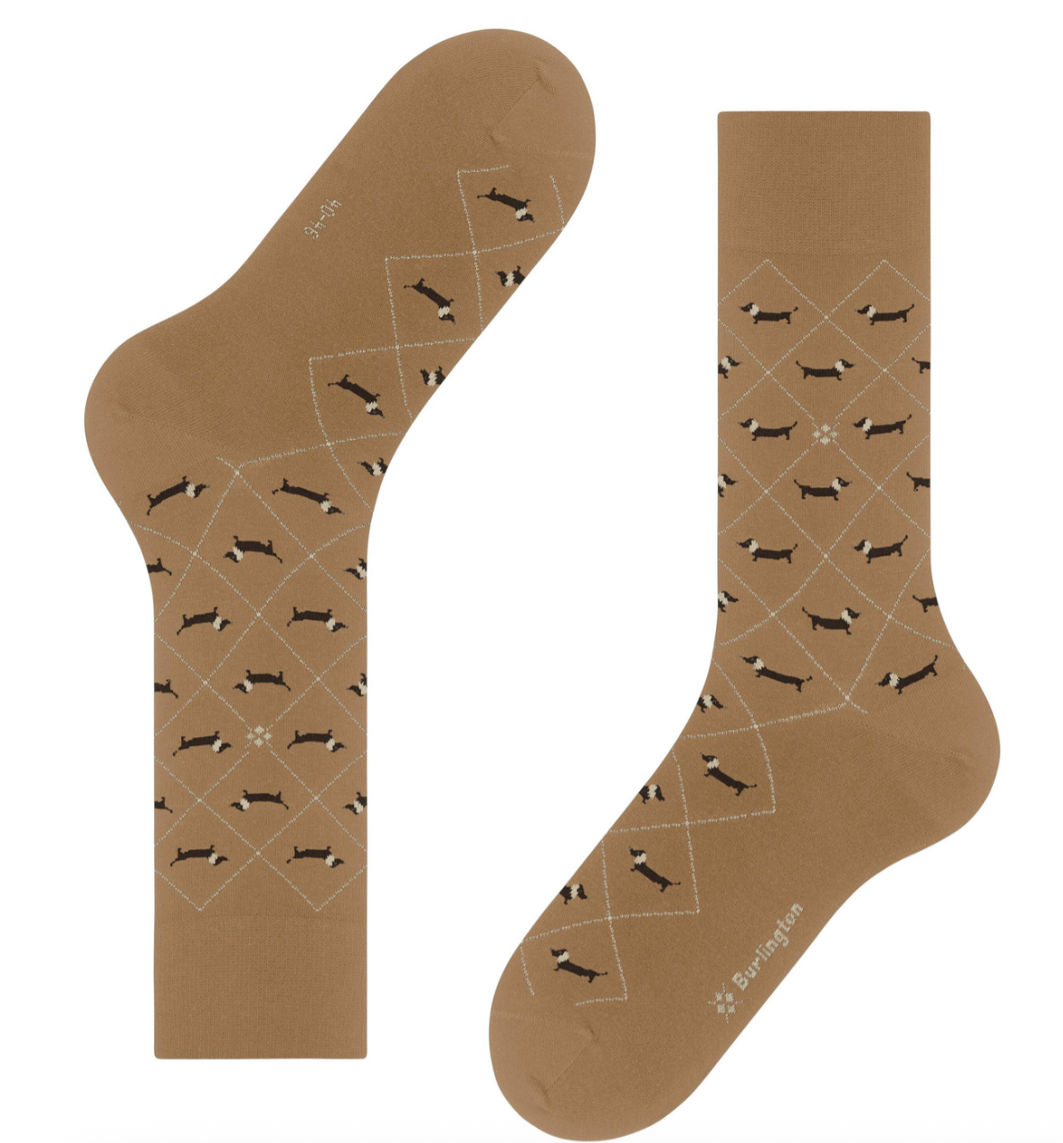 Burlington Dachshund Men Socks Brown Sugar