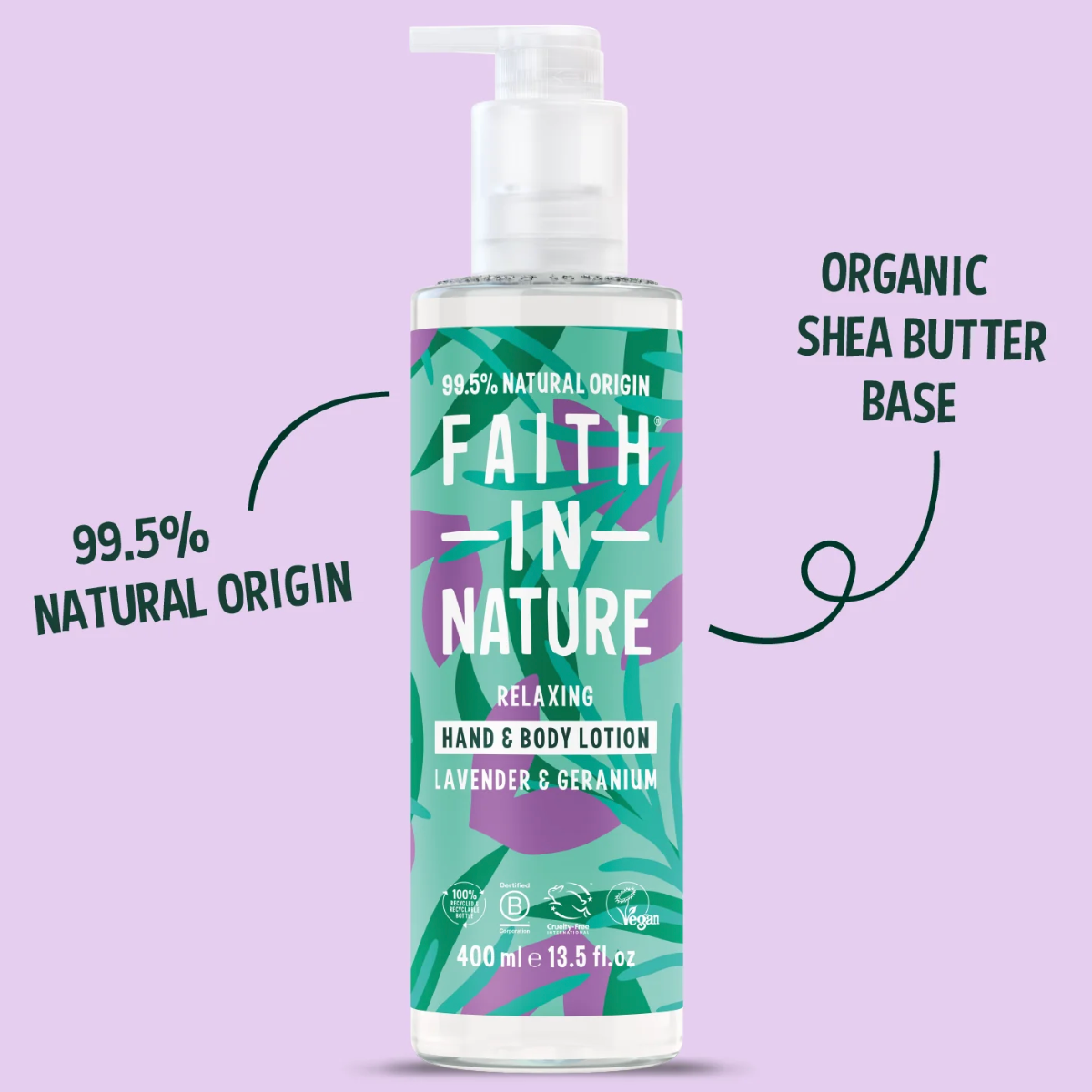 Faith In Nature Lavender & Geranium Hand and Body Lotion 400ml