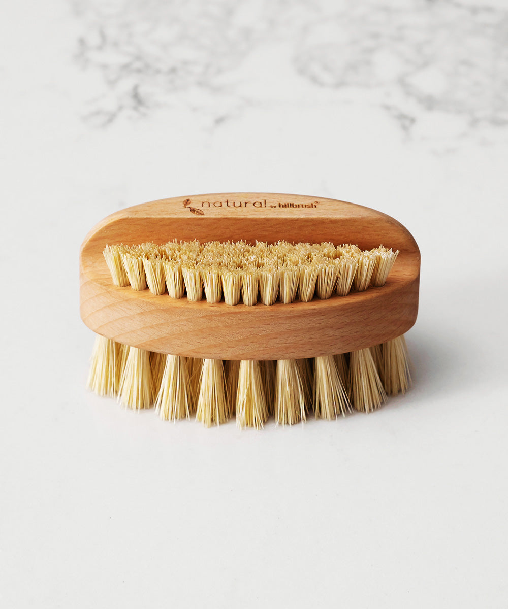 Hillbrush Natural Nail Brush With Dual Fill - Stiff Tampico