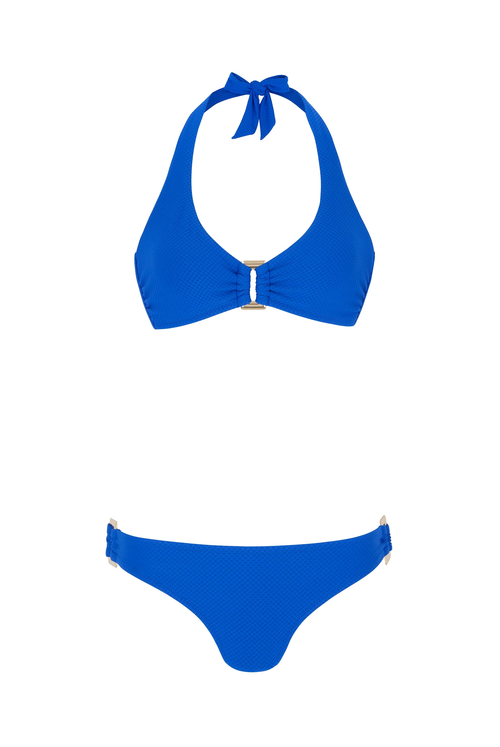 Heidi Klein Electric Blue Rectangle. Halterneck Bikini