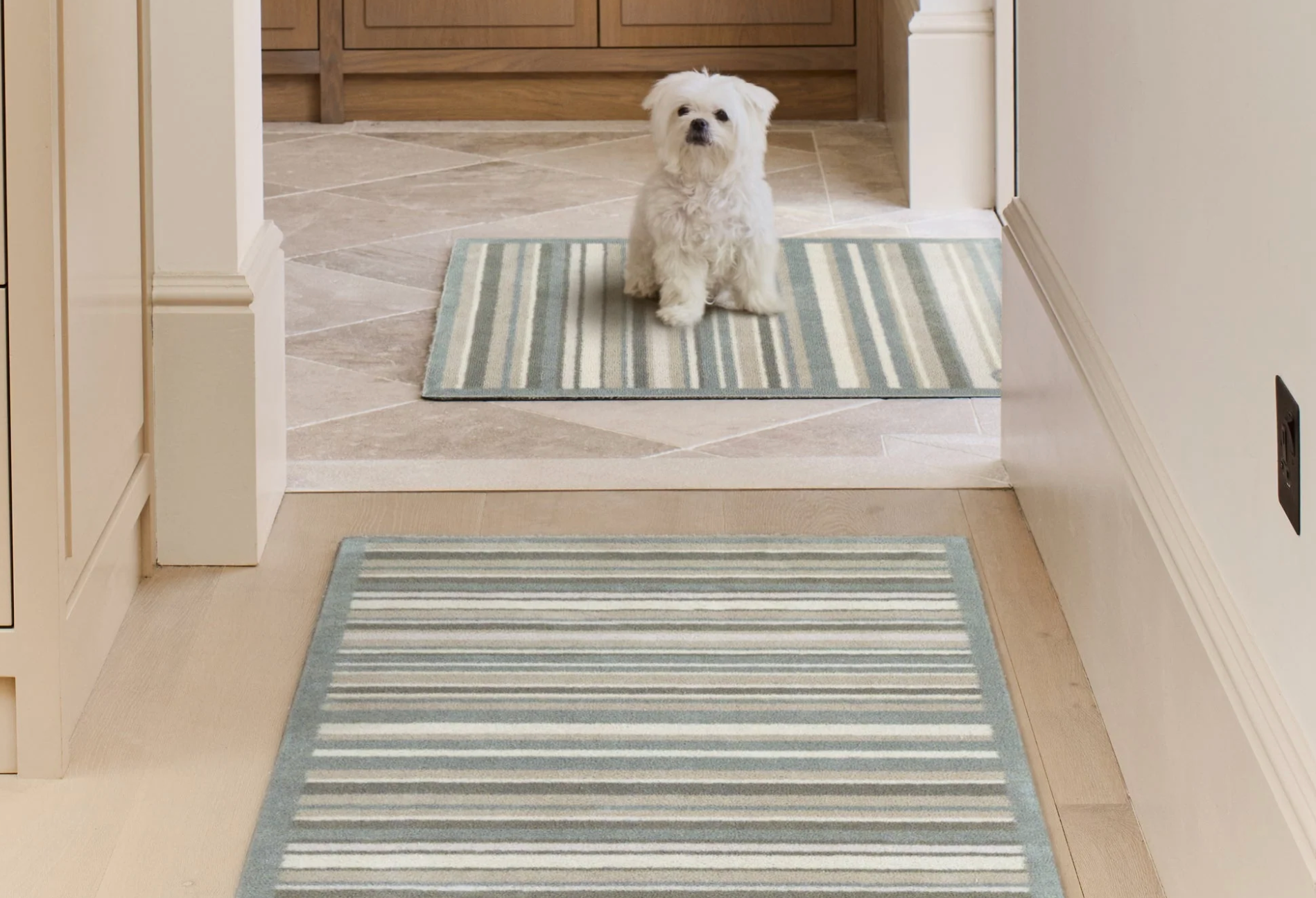 Hug Rug Sage Stripe Washable Runner