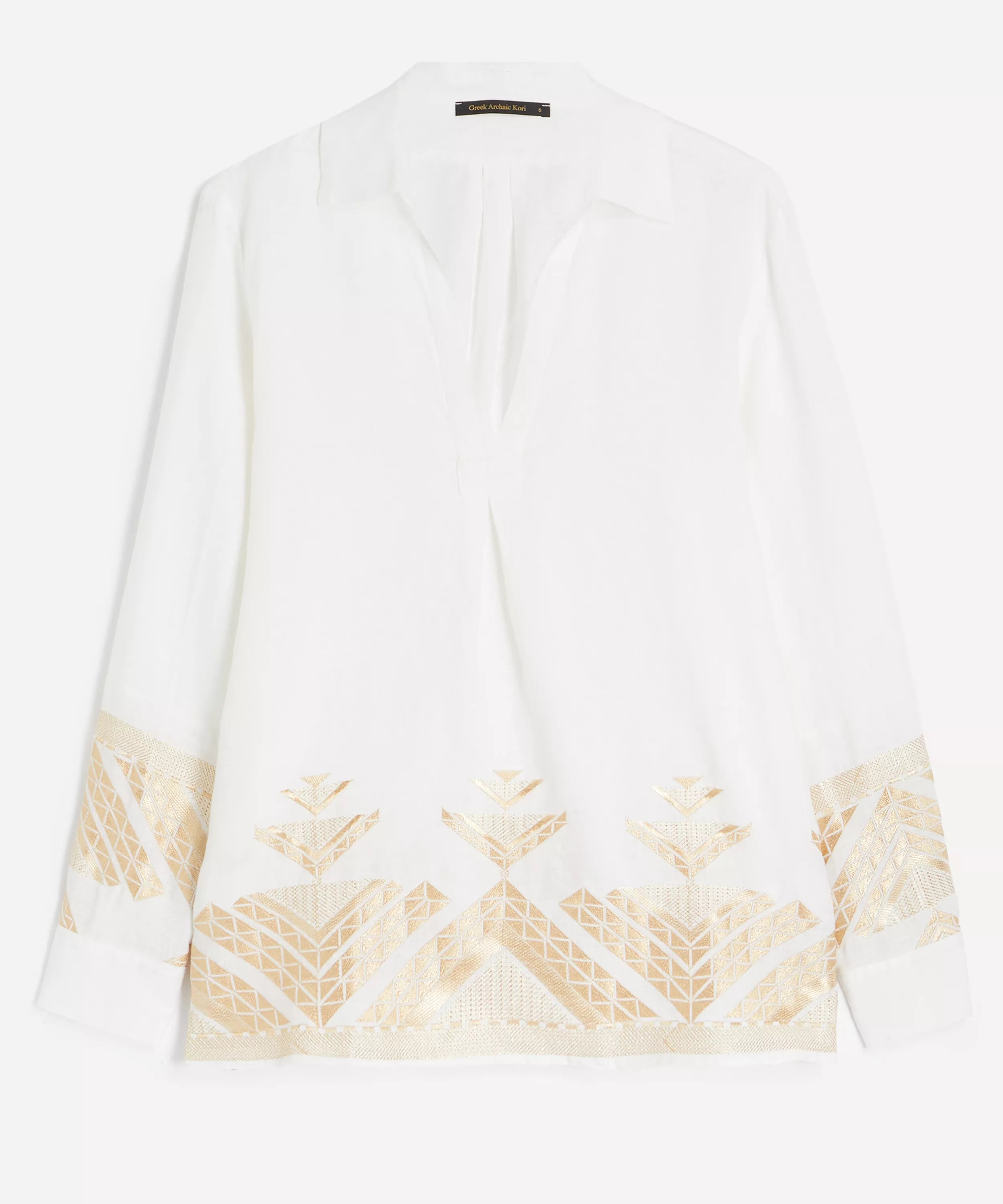 Kori Pyramids Linen Embroidered Blouse