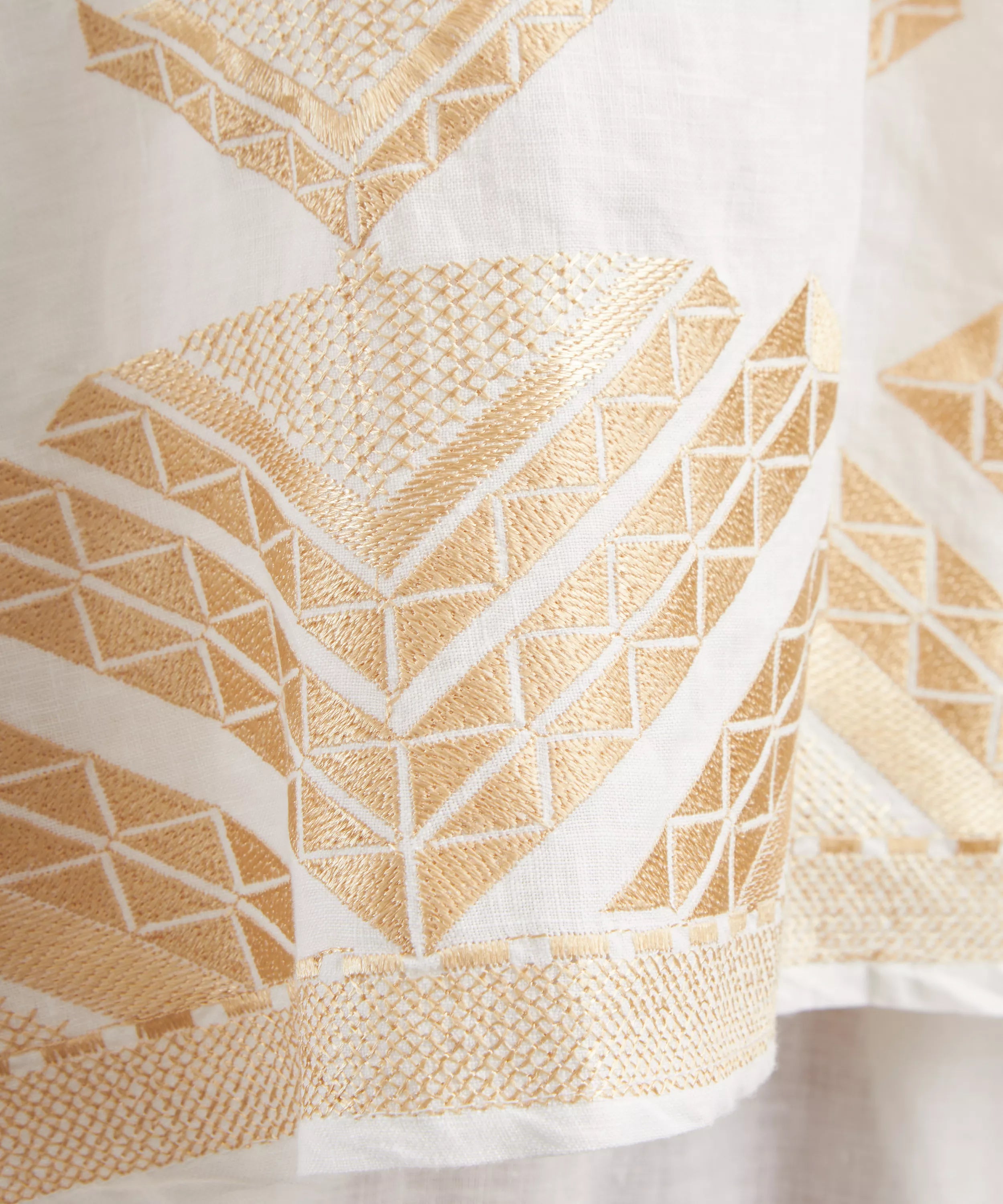 Kori Pyramids Linen Embroidered Blouse