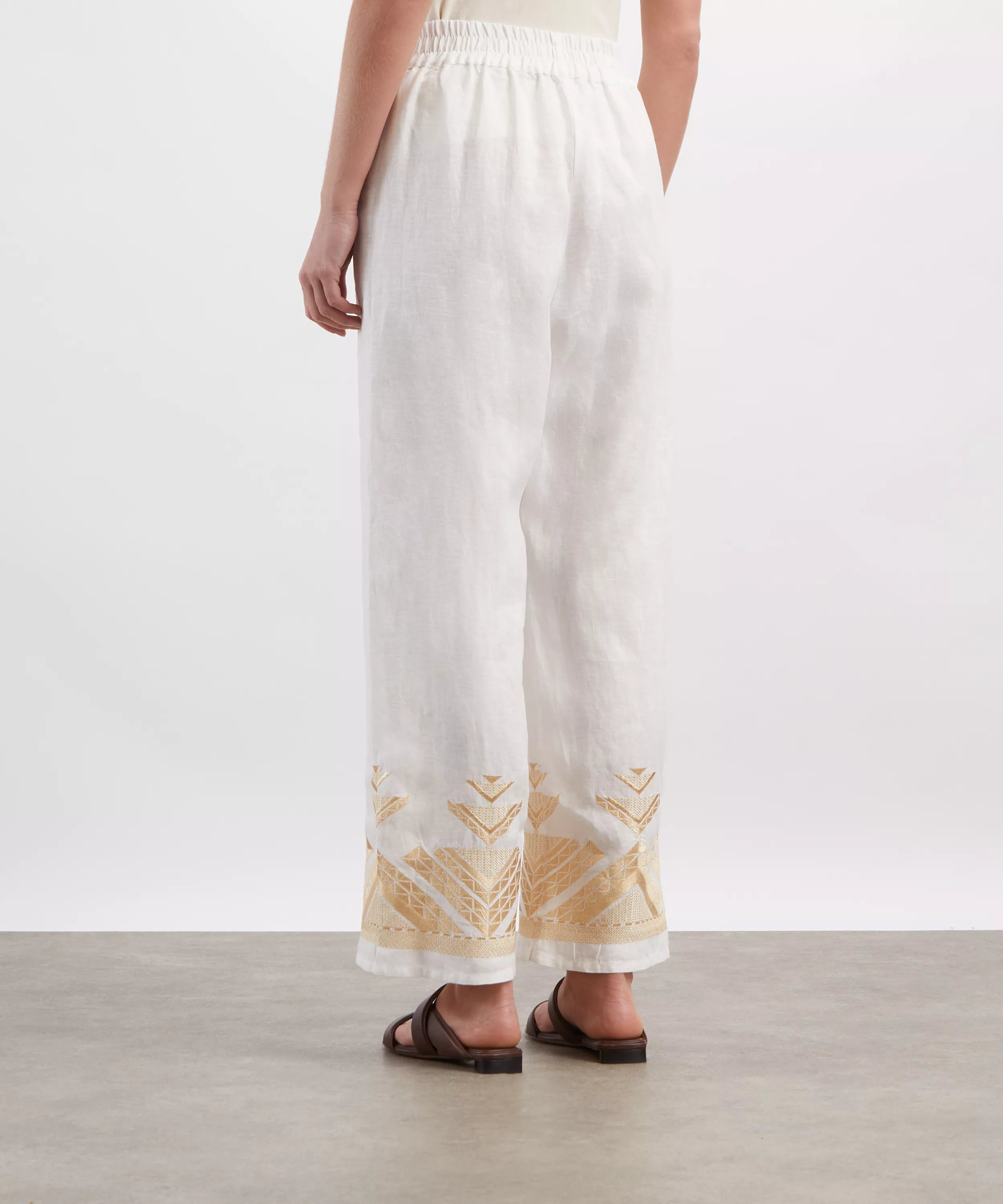 Kori Pyramids Linen Embroidered Trousers