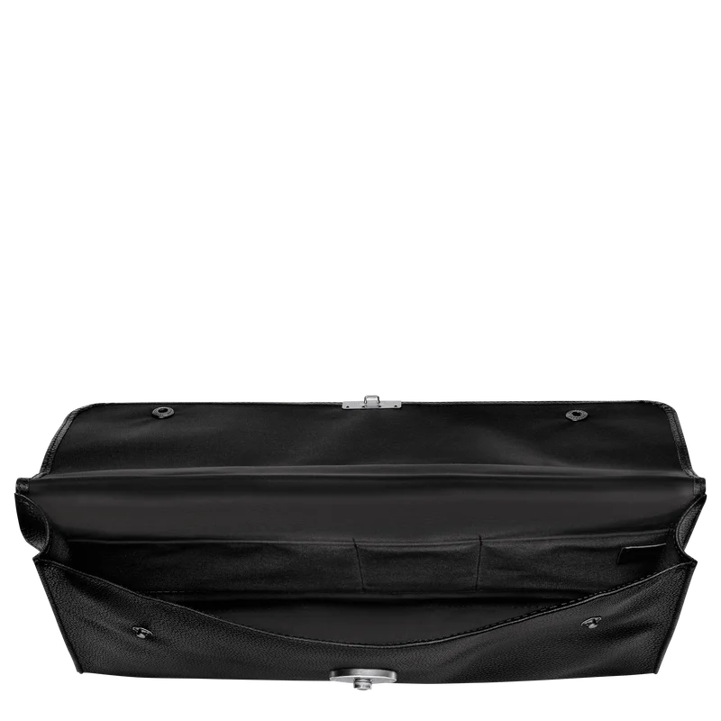 Longchamp Le Foulonne S Briefcase Black Leather