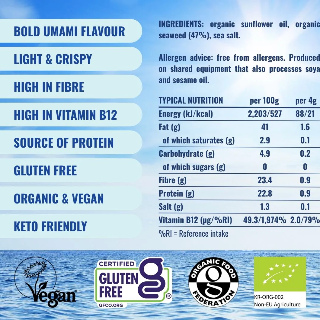Morish Snacks Organic Sea Salt Seaweed Snacks