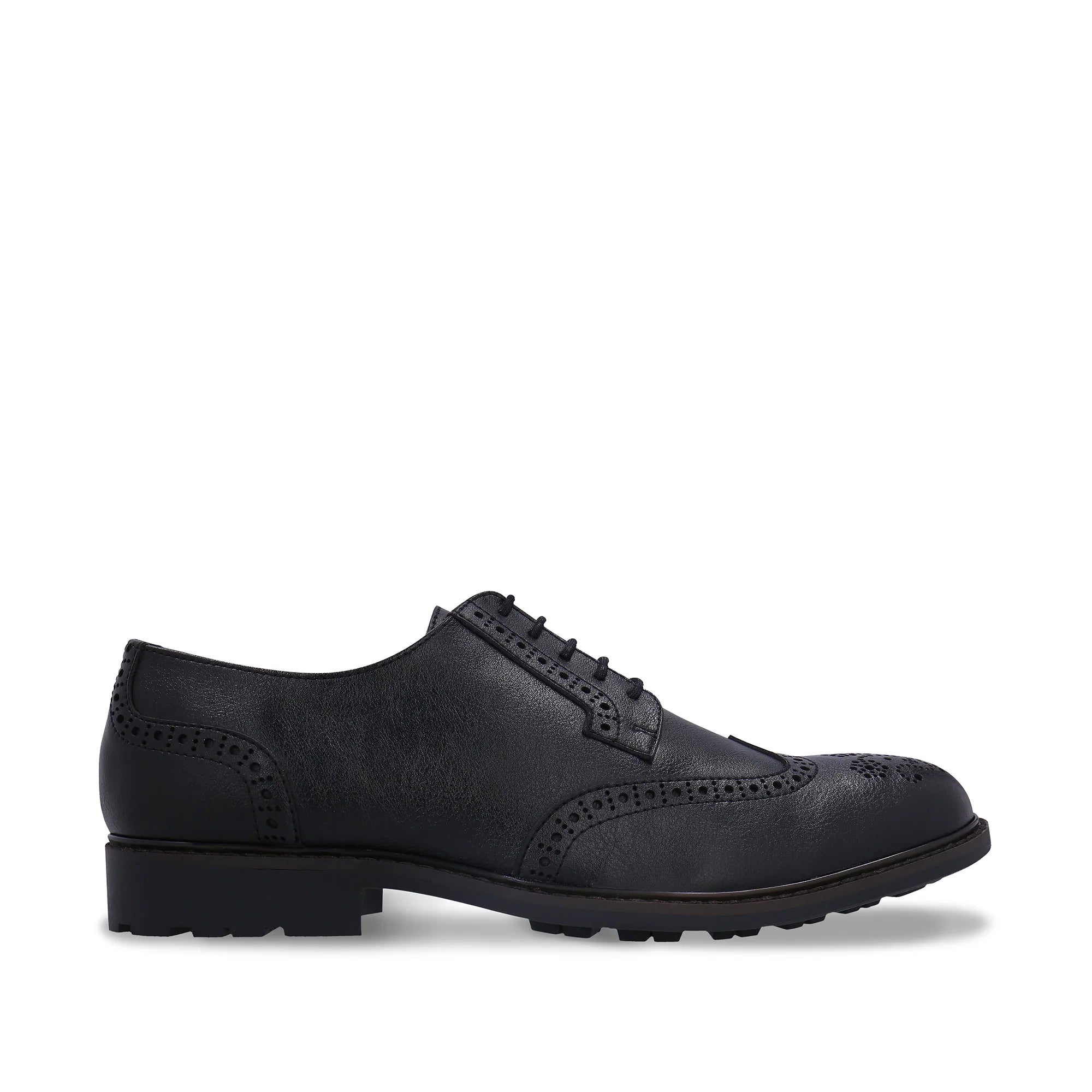 NAE Vegan Gael Black Derby Shoes
