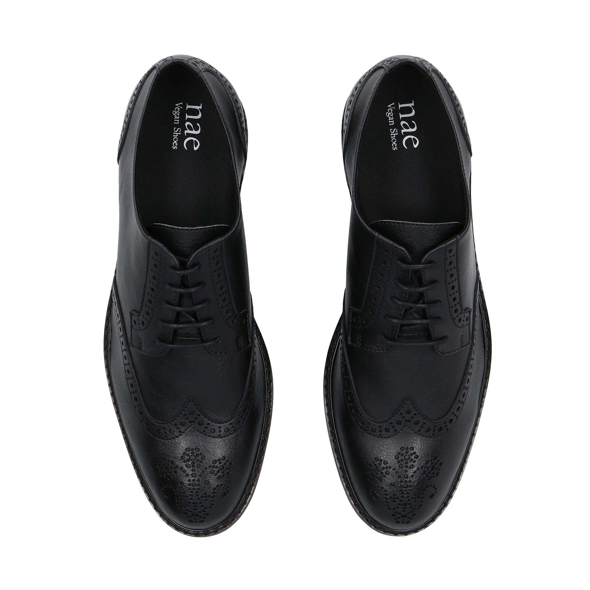 NAE Vegan Gael Black Derby Shoes