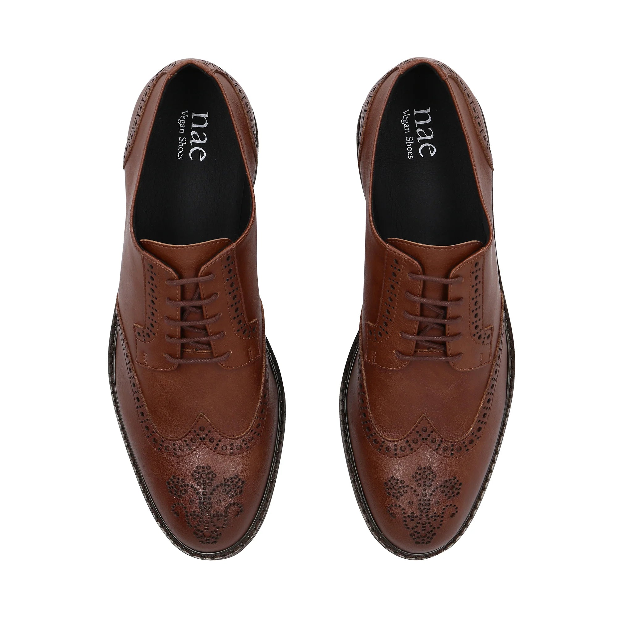 NAE Vegan Gael Brown Derby Shoes