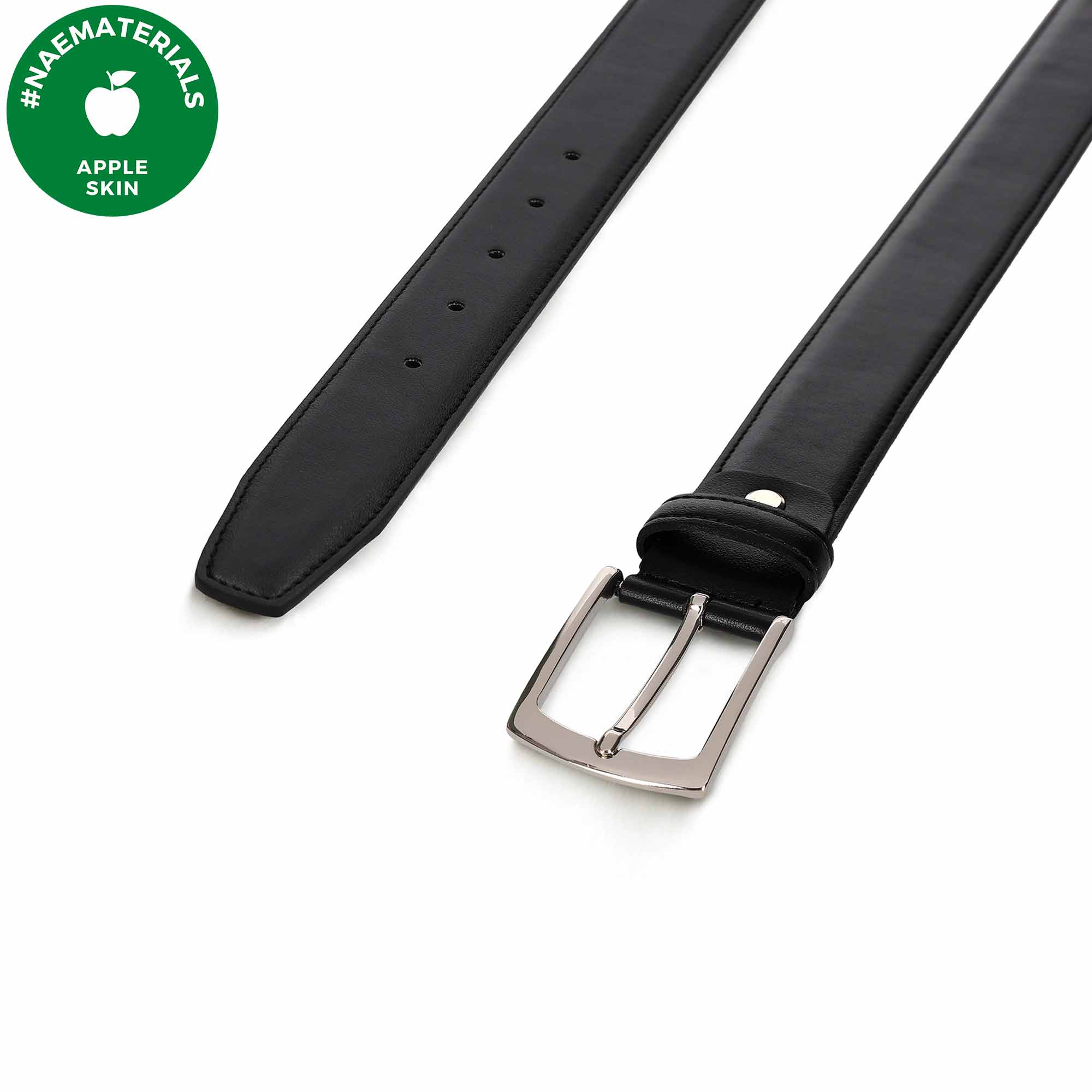 NAE Vegan Men's AppleSkin Vegan Belt Manresa Black
