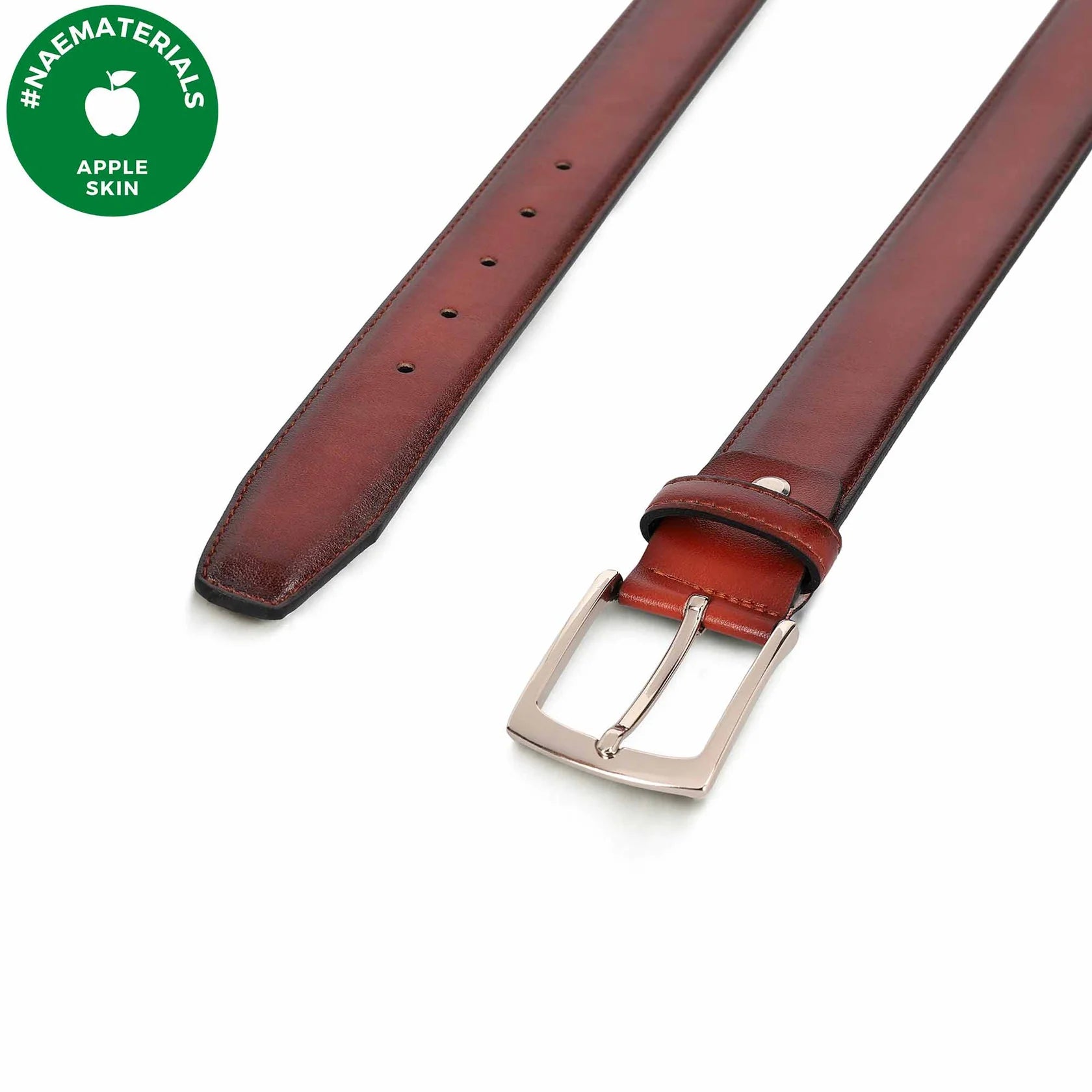 NAE Vegan Men's AppleSkin Vegan Belt Manresa Brown