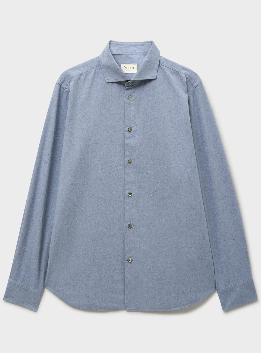 Neem Recycled Denim Indigo Cut Away Shirt