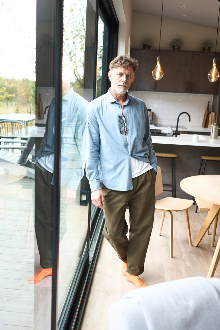 Neem Recycled Denim Indigo Cut Away Shirt