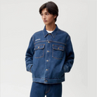 Pangaia Mens Mid Wash Nettle Denim Jacket