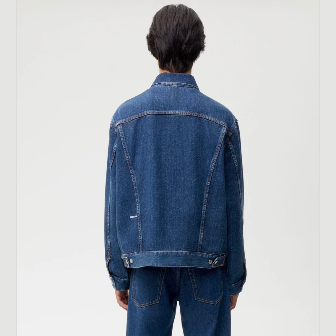 Pangaia Mens Mid Wash Nettle Denim Jacket