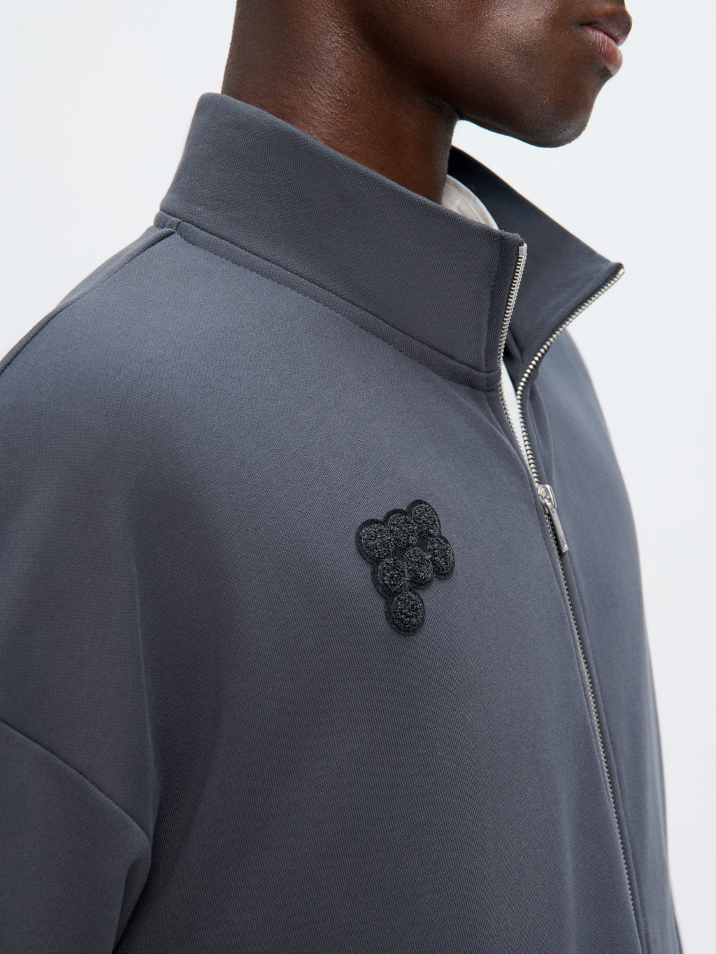 Pangaia Mens Zip Up Sweatshirt - Smoked Black