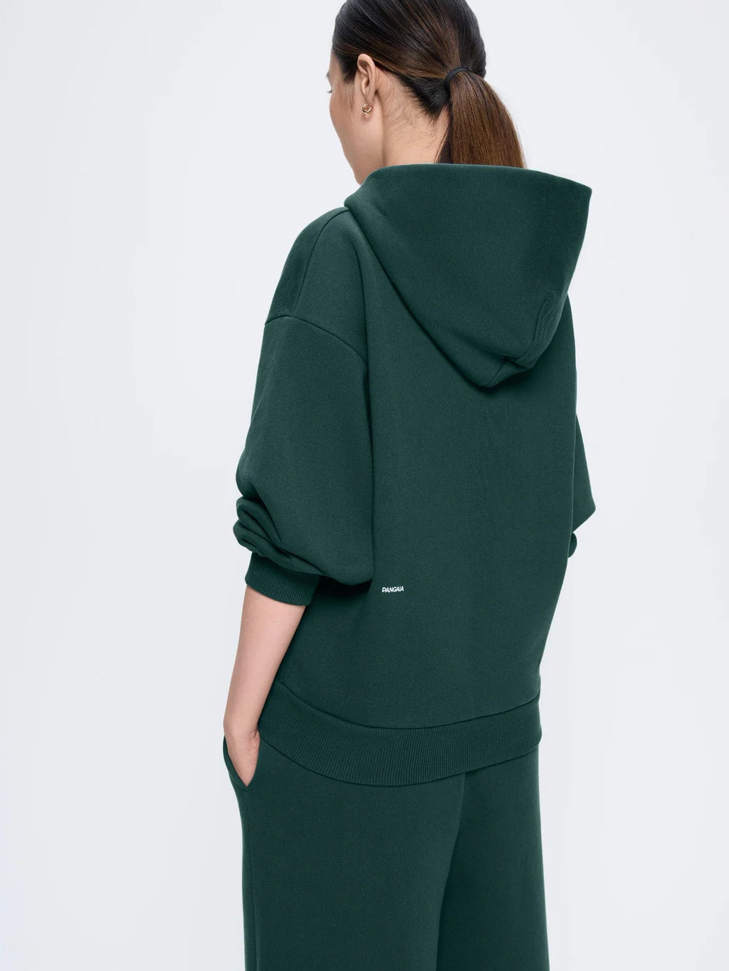 Pangaia Womens 365 Heavyweight Two-Way Zip-Through Hoodie - Foliage Green