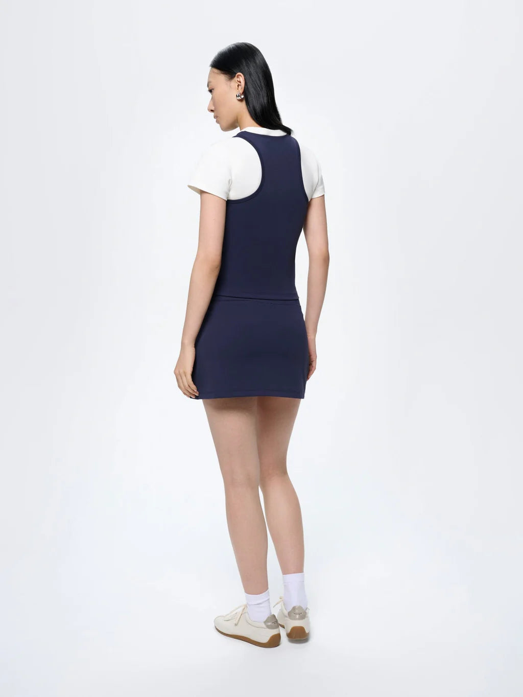 Pangaia Womens Court Side Skort - Granite Navy
