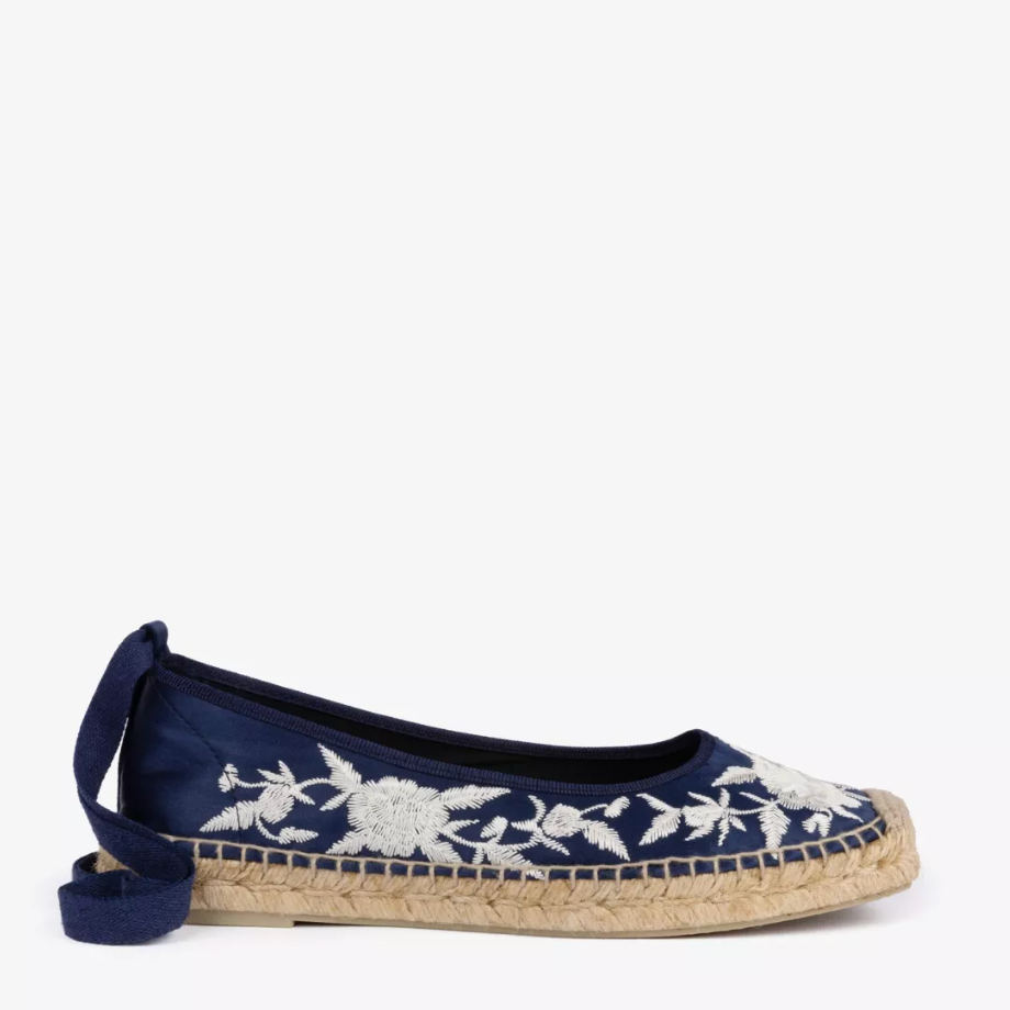 Penelope Chilvers Allegra Embroidered Satin Espadrille