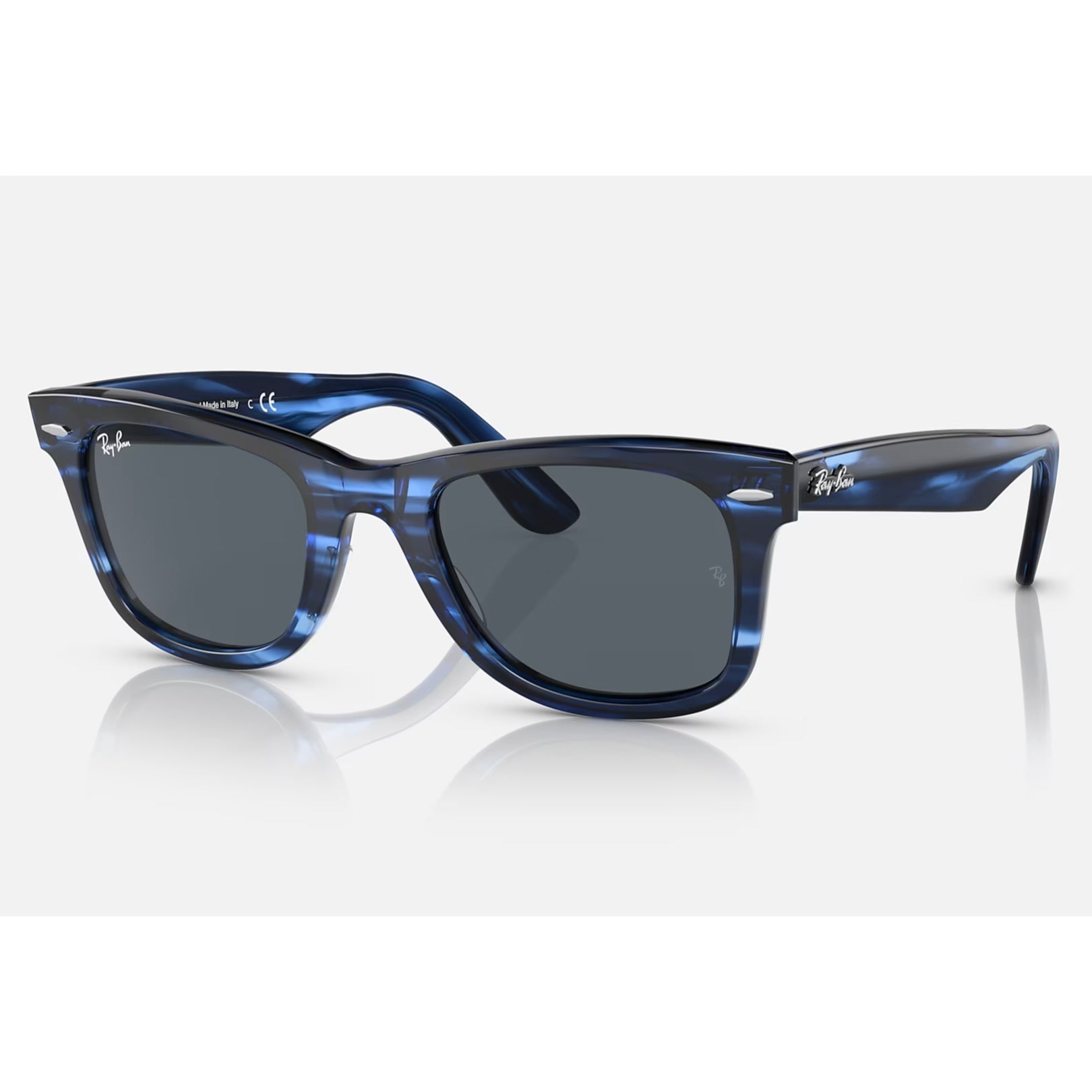 Ray-Ban Original Bio-Acetate Wayfarer in Polished Striped Blue