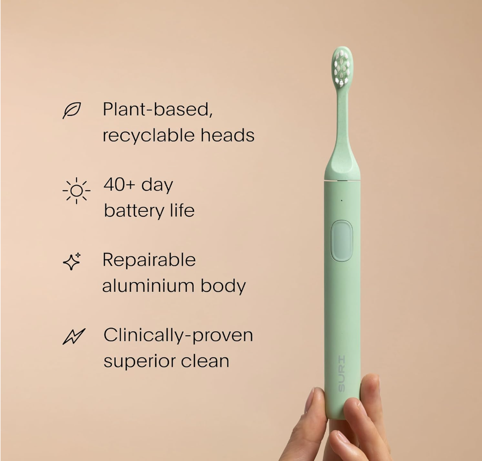 SURI Sustainable Electric Toothbrush in Fern Green