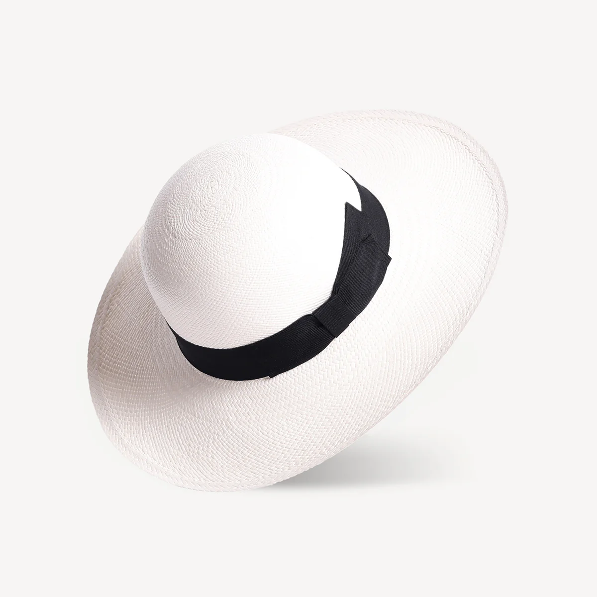 Swaine London - Herbert Johnson Brisa Panama Toquilla Straw Hat White with Black Band