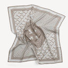 Swaine London Monogrammed Silk Scarf - Beige