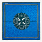 Swaine London Monogrammed Silk Scarf - Blue