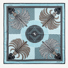 Swaine London Palm Tree Silk Scarf - Ice Blue
