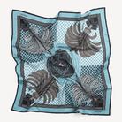 Swaine London Palm Tree Silk Scarf - Ice Blue