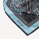 Swaine London Palm Tree Silk Scarf - Ice Blue